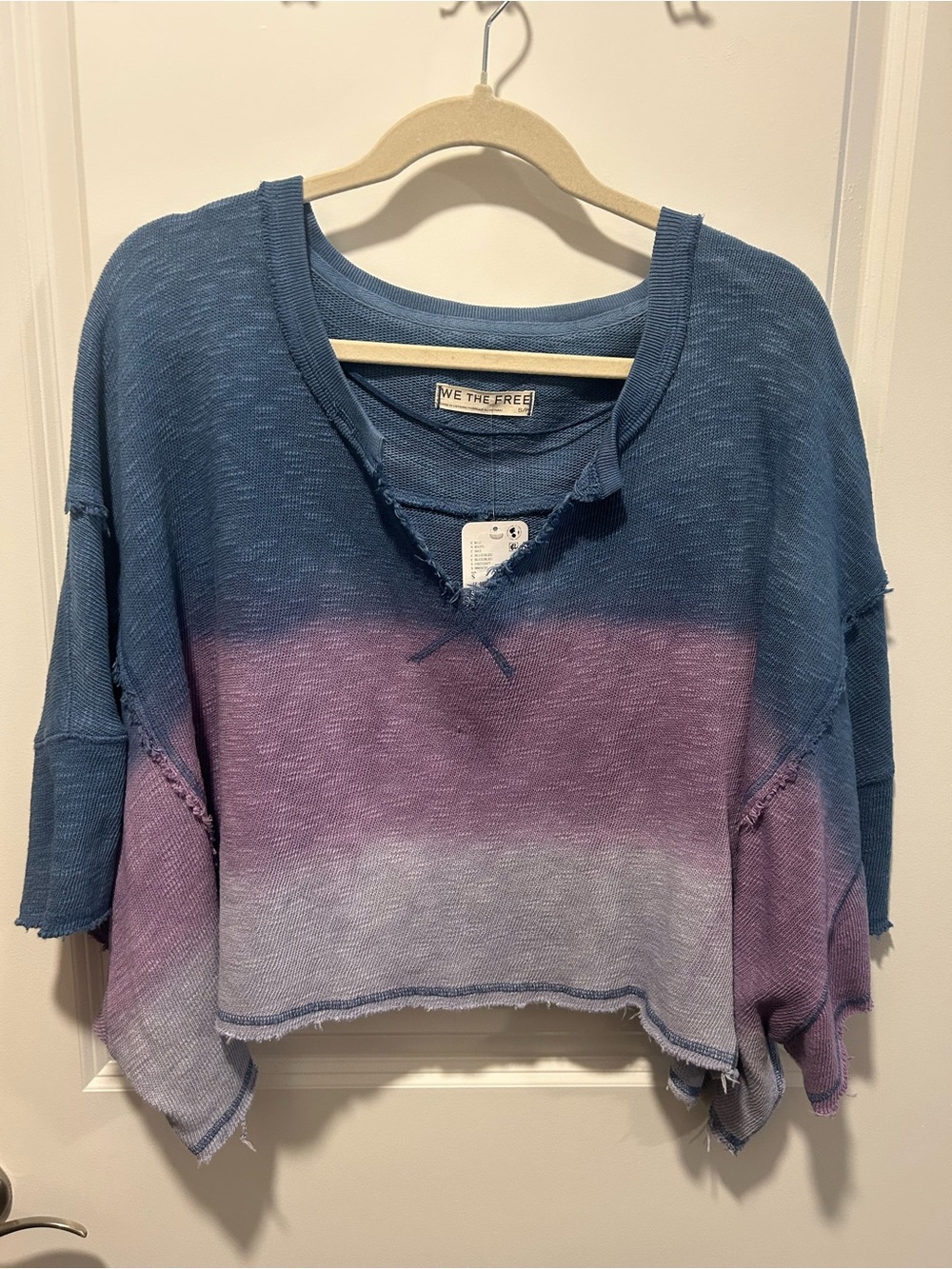 Free People - We The Free - Blue and Purple Ombré Crop Top - Size Small- NWT